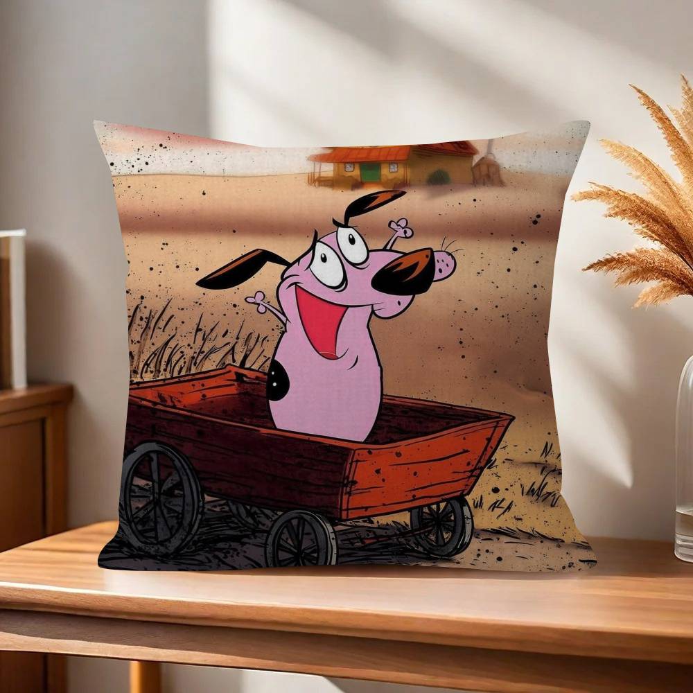 Movie CCourage Cowardly Dog Pillow Gift Home Office Decoration Pillow Bedroom Sofa Car Cushion CoverPillow Case