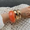 Ingemark 3 Styles Creative Chunky Resin Acrylic Bangles for Women on Hand 2025 New Fashion Wide Spring Arm Bracelet Jewelry Gift