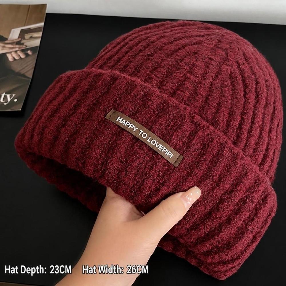 Thick Warm Knitted Beanie Hat Polyester Winter Beanie Hat Earflap Casual Beanie Hat Cold Weather