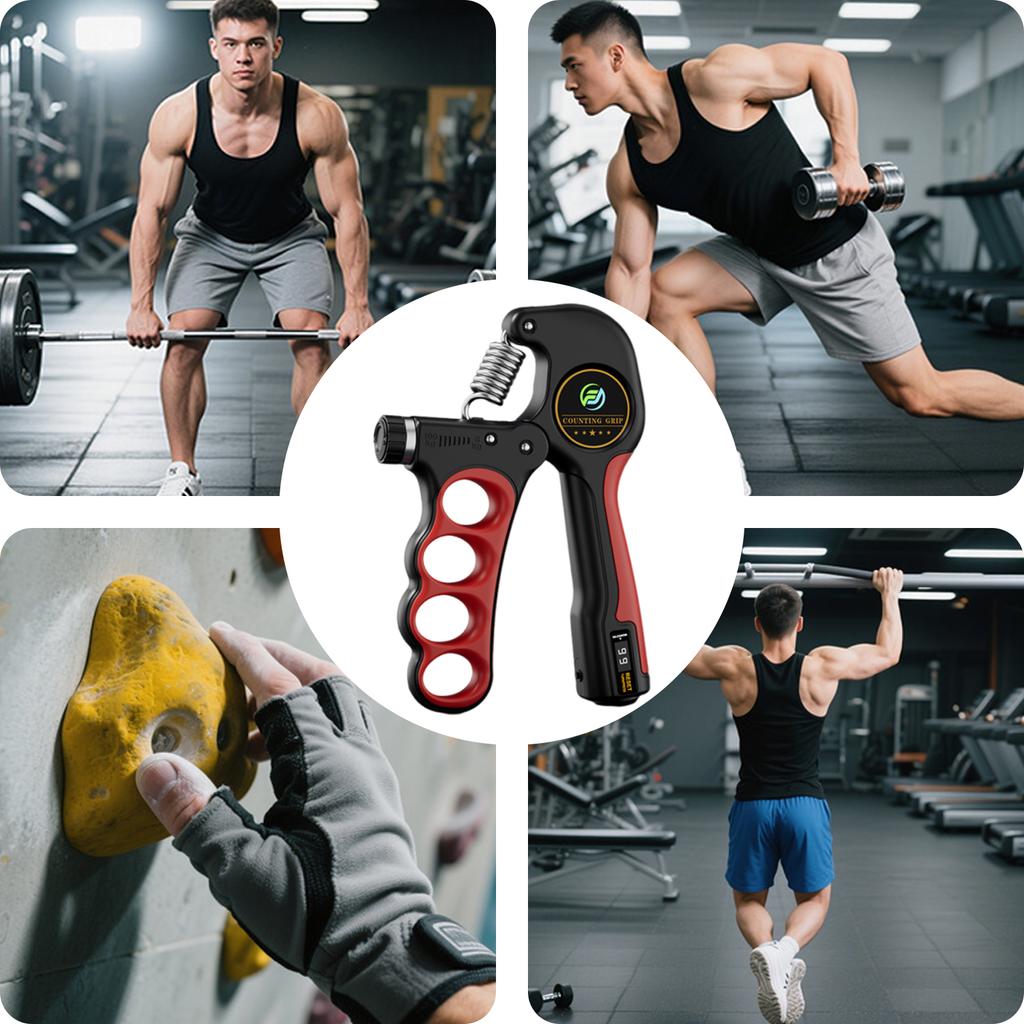 Adjustable Hand Gripper Anti-Slip Electronic Counting Hand Gripper Wrist Strength Expander for Muscle Building Recover