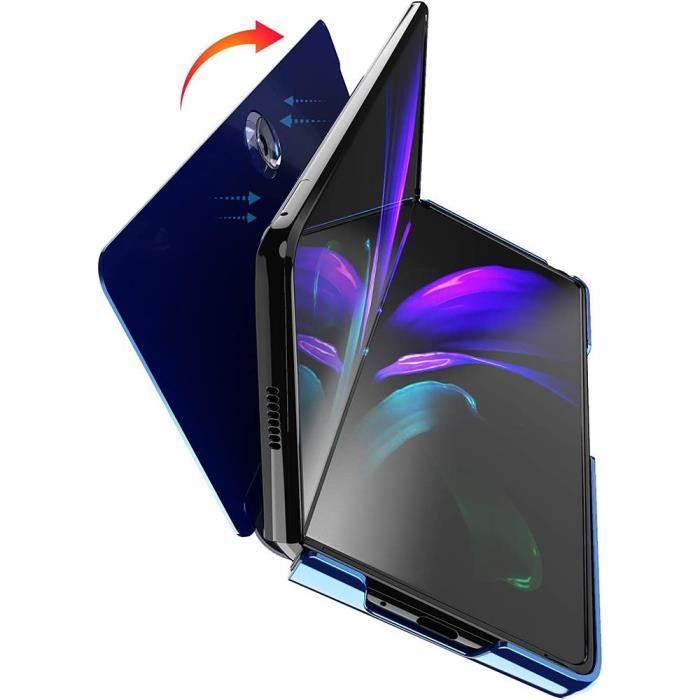 Coque - BOOLING - pour Samsung Galaxy Z Fold 3 - Protection Clear View - Support intégré - Bleu