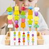 Деревянные бусины Игрушки для последовательности Обучающая игрушка Интерактивная игра Сортировщик форм Штабелер Блок для штабелирования
