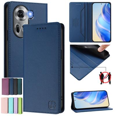 Для Oppo A92s,A72,A52,A54,A74,F19,Reno6 Lite,A94,A15,A94,Reno8,Reno9,A98... Премиальный чехол-кошелек из искусственной кожи, ударопрочный и с блокировкой RFID