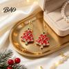 Festive Jewelry for Women 1 Pair Christmas Earrings Women, Xmas Tree Dangle Winter Holiday Gift Stud Earrings, Sparkling Rhinestone Festival