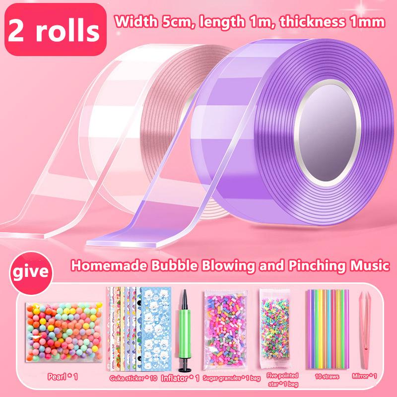 1 набор детских подарков Pet Nano Glue Diy Blow Bubble Nano Glue Двусторонняя лента Sticky Ball Tape Crafts Toys