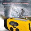 MASWATER Disaster Prevention Solar Portable Disaster USB Solar Hand Crank Smartphone Charging Large Capacity Orange Multi-function Radio, Flashlight,