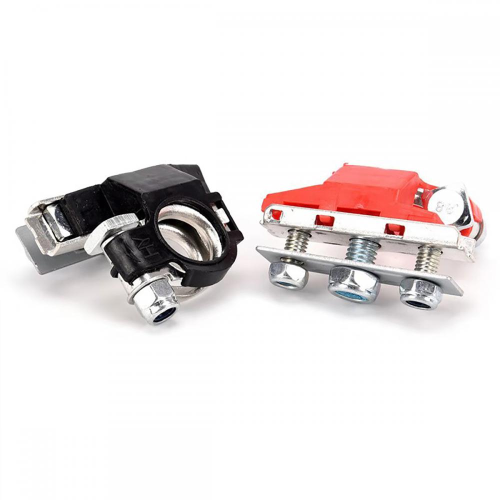 Car Battery Terminals 12V Auto Battery Terminal Connector Battery Bornes Cable Terminal Adapter Copper Clamps Clip Screw