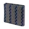 [Inden-ya] Inden Bifold Wallet with Bill Compartment C, Thin Deerskin Leather, Navy Blue with White Lacquer, with Claw Arabesque Pattern, 2003-14-009