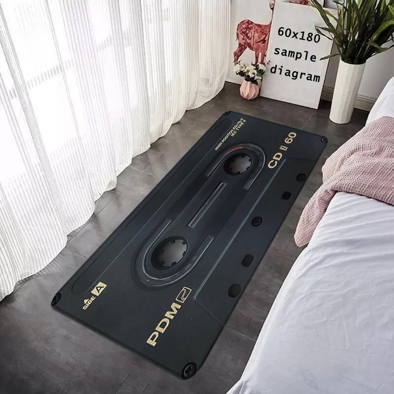Interior Floor Mat Vintage Cassette Music Tape DJ Doormat Non-slip Foot Rug for Entryway Kitchen Carpet Bedside Mats Home Decor