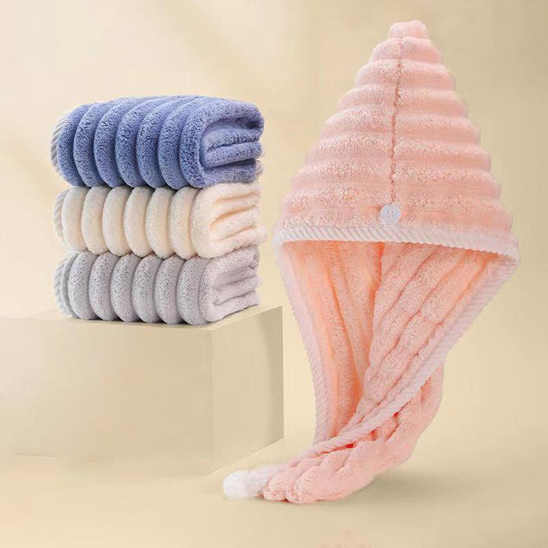 Шапочка для волос с волнистым узором, полотенце, утолщенная, мягкая, с сильным впитыванием воды, милая, быстросохнущая повязка на голову
