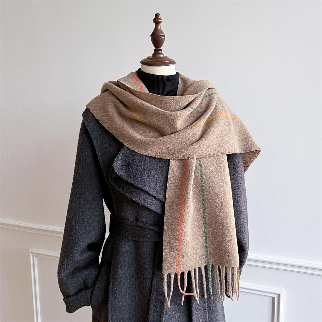 Luxury Winter Plaid Scarf for Women Men British Style Cashmere Scarves With Tassel Designer Female Winter Warm Neck Scarf Shawl