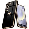 Protective Case - BOOLING - for Samsung Galaxy S24+ - Flexible - Black - Heart Pattern