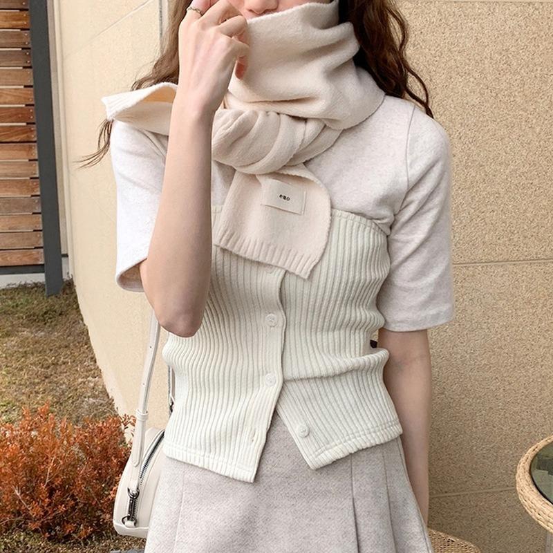 Cashmere Scarves Lady Winter Thicken Warm Soft Pashmina Shawls Wraps Female Pure Color Knitted Long Scarf for Women XWJ114