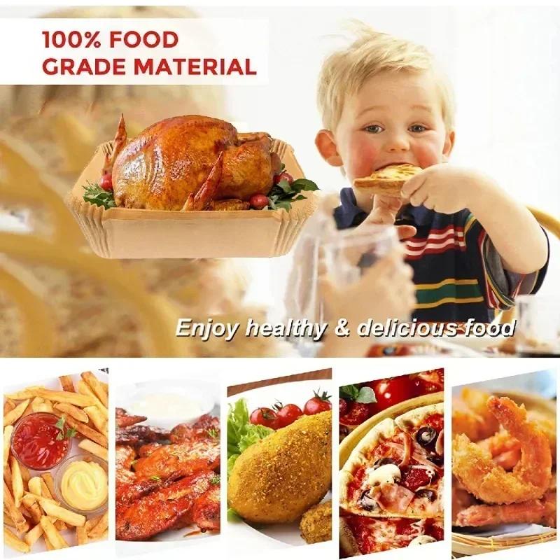 50/100 шт. одноразовые бумажные формы для выпечки для фритюрницы антипригарный коврик силиконовая бумага квадратная круглая аксессуары для фритюрницы