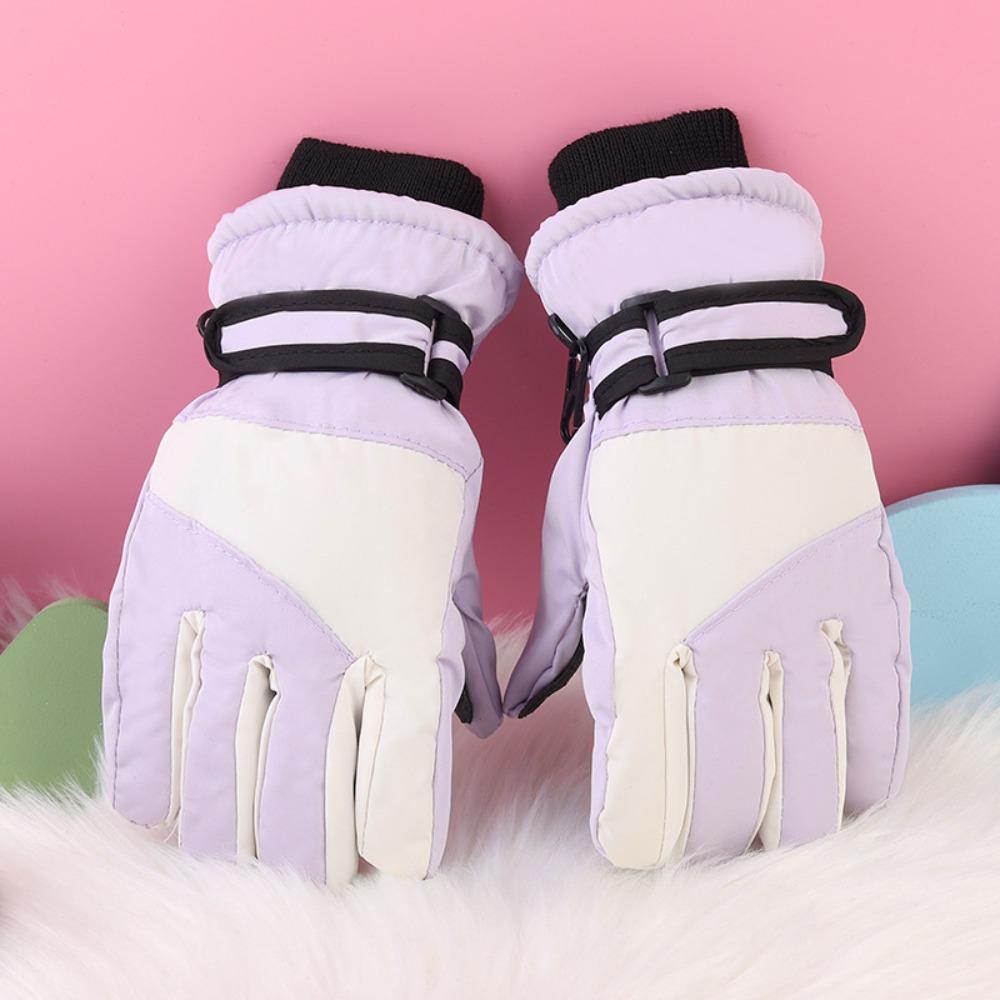 Thicken Kids Ski Gloves Waterproof Finger Warm Practical Winter Mittens