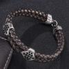 Zircon Bracelets Vintage Genuine Leather Braided Bracelet Men Fashion Braided Handmade Bangles Male Jewelry Gift