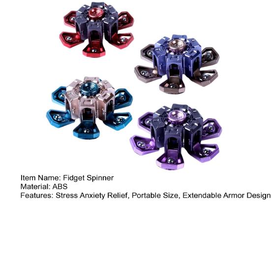 Fidget Spinner Toy Stress Anxiety Relief Teens Adults Extendable Armor Fingertip Gyroscope Portable Travel Sensory Spinning Toy