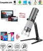Jiusion WiFi USB Цифровой Ручной Микроскоп, 50-1000x Беспроводное Увеличение Эндоскоп, Камера 4K 3840x2160P, 8 Светодиодов, Металлическая Подставка в Комплекте, Совместим