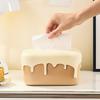 1pc Decorative Tissue Box Cover Soft Style, Spring Mechanism, Non Washable, Plastic, Square Shape with Dripping Design for Home Bathroom Decor