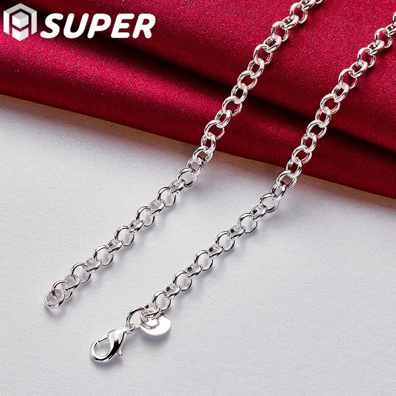 Ювелирные изделия из стерлингового серебра 925 пробы, 20-дюймовое ожерелье с полой нитью