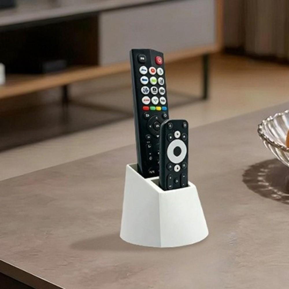 2-Hole Remote Control Holder Plastic Desk Remote Stand Desktop Container Living Room