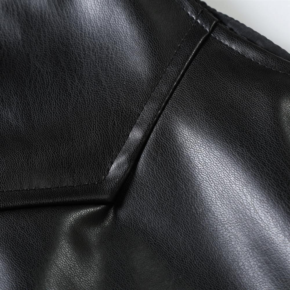 Мужской однобортный кожаный жилет европейского стиля осень/зима 2023 года — повседневный стиль