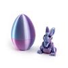 3D Printed Rabbit Eggs Figurines Toys Easter Rabbit Animal Model Toys Home Desktop Ornament Happy Easter Gift For Kids