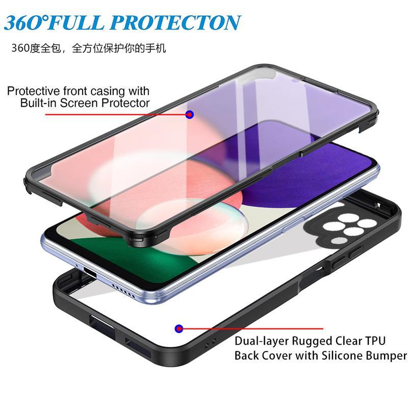 360° Full Body Case For Samsung Galaxy A12 M12 A22 M32 A32 A52 A02 A03 A21S A51 A13 A33 A53 S21 FE Plus S22 A10S Funda Coque Shockproof Bumper Cover