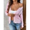 Women Thin Cardigans Cool Summer Tops Vneck Long Sleeve Knitted Outerwear Jackets Coats