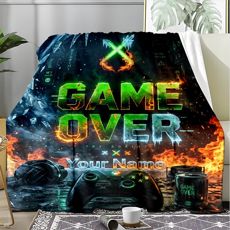 custom Name Text Bull Power Theme blanket Soft Flannel Blanket Plush Throw Blanket Cozy Sofa Bed Blanket for Home Decor