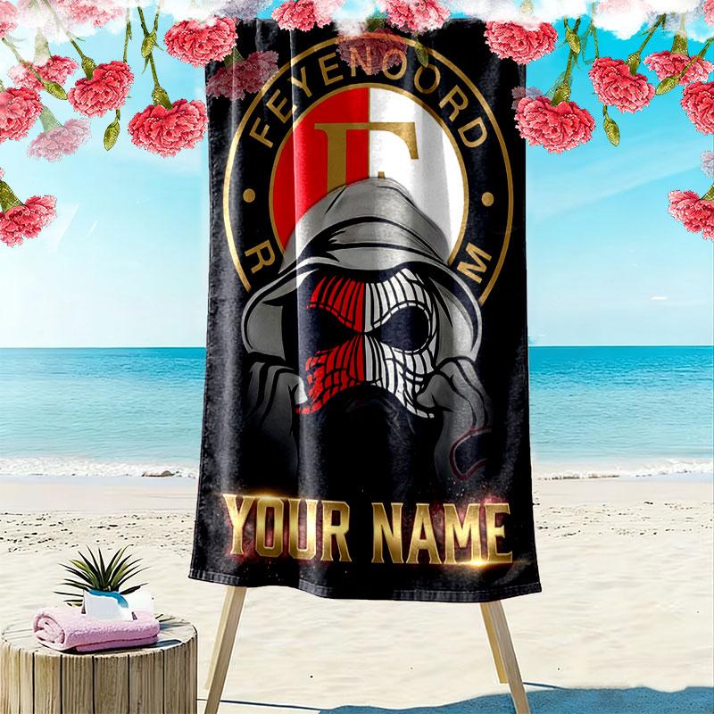 Custom Feyenoord Print Beach Towel, Large Soft Quick Dry Towel for Beach Camping Swimming