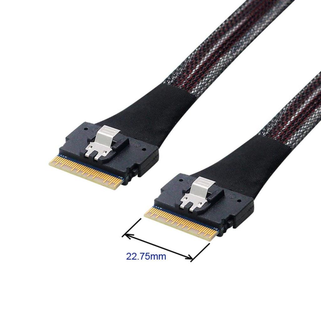 ChenYang CY 8i Host Male to Male Slimline SAS Target 50cm SFF-8654 74-Pin SFF-8654 74-Pin PCI-E 4.0 Cable,