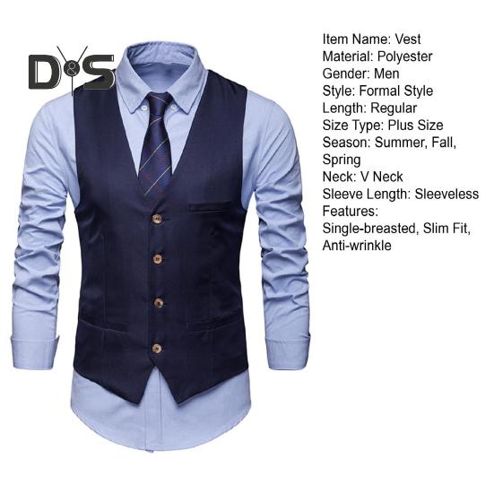 Мужской жилет в деловом стиле без рукавов с V-образным вырезом, облегающий кардиган, однобортный, однотонный, из шелковистой ткани, с карманами, свадебный жилет для жениха