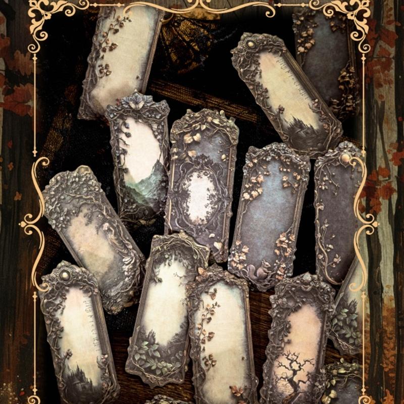 20 штук Эстетичные готические тисненые наклейки Наклейка для скрапбукинга для журнала, блокнота, бутылки для воды, фотоальбома, чехла для телефона