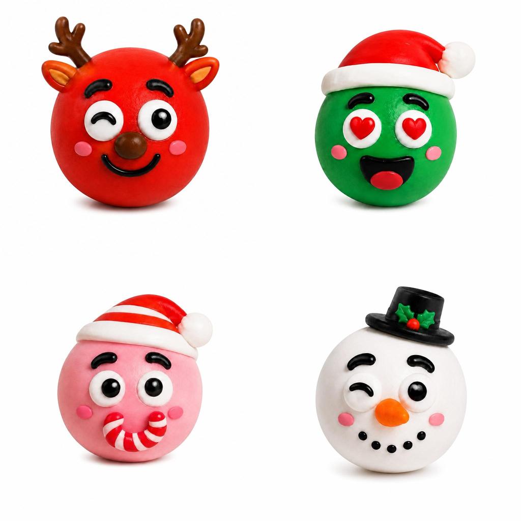 Christmas Deer Stress Relief Toy With Diy Face For Kids And Adults