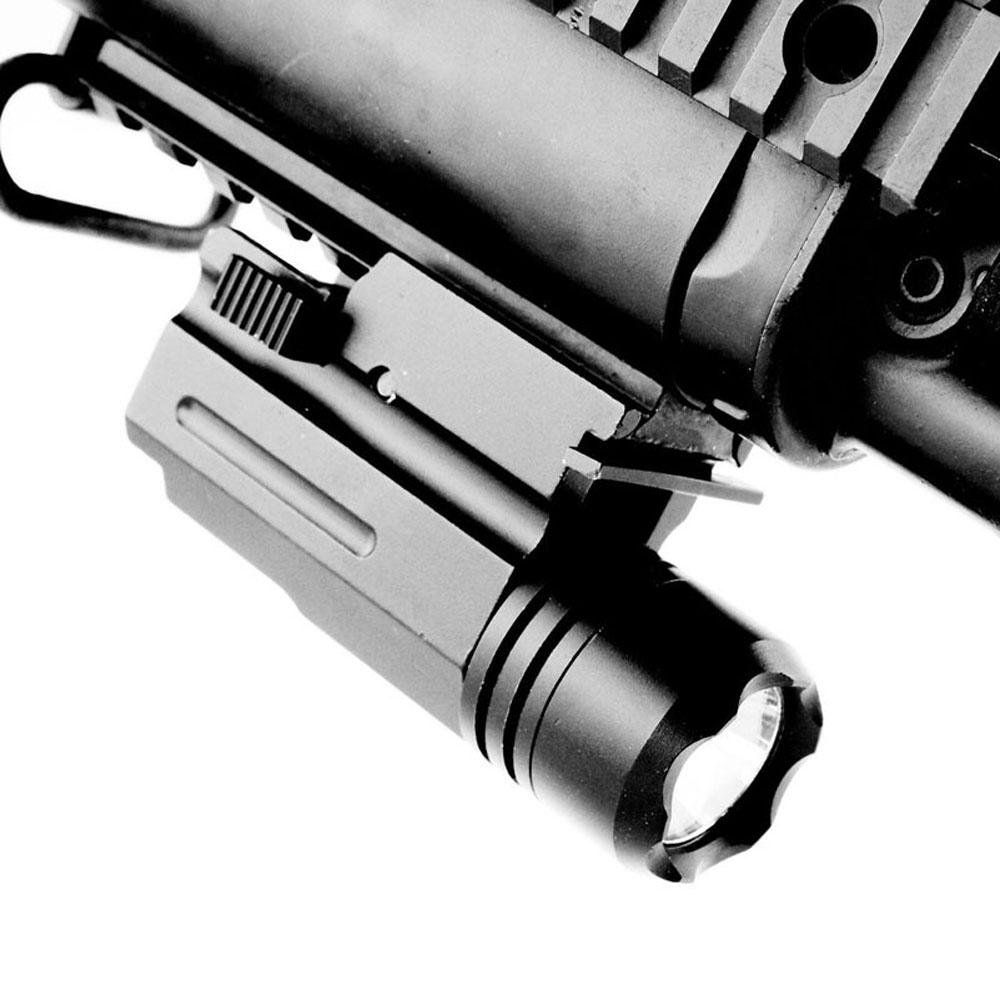 LED Hunting Flash Light Tactical Torch Flashlight with Release 20mm Mount for Pistol Airsoft