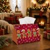 1pc Whimsical Holiday Festive Tissue Box - Gingerbread for Man Candy Cane Snowflake Napkin Storage Box, Suitable for Rolls/facial Tissues/single Sheet