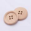 Natural Wood Button, Thin Edge Four-Eye Wooden Button, Children'S Handmade Diy Clothing Accessories, Round Log Button