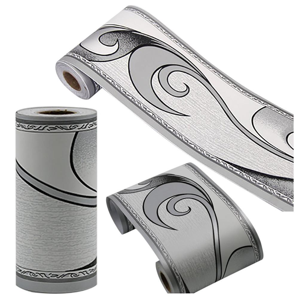 PVC Wallpaper Sticker Self Adhesive Wall Sticker Waterproof Wall Skirting Border Decals  Home Decor