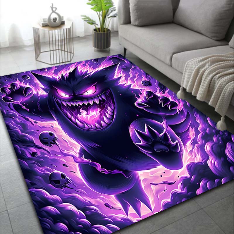 Best Seller! Poke Mon Gengar Area Rug Cute Carpet for Living Room Kids Bedroom Sofa Doormat Kitchen Home Decor,Non-slip Mat Gift