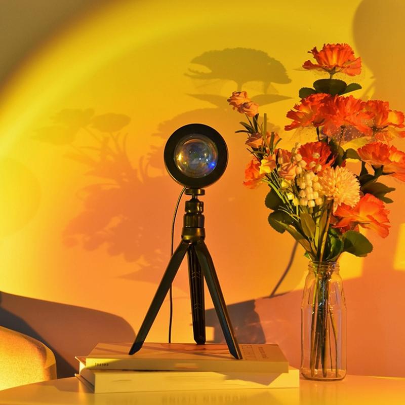 Светодиодная USB лампа-проектор «Закат», украшение для дома, портативный ночник, неоновый свет для настроения