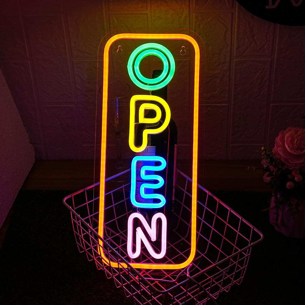 Алккигн неоновый открытый тип коммерческий открытый тип х открытый тип Светодиодная подсветка открытый тип Светодиодный логотип для логотипа, логотип для окна/стены, 17" 7.4" логотип, коммерческий,