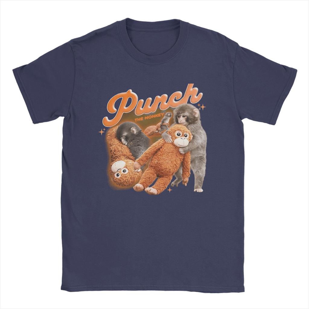 Unisex Monkey Punch T Shirt  Pure Cotton Tops Novelty Short Sleeve Crewneck Tees Big Size TShirts