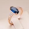 Oval Blue Zircon Women's Rings Minimalist Vintage Jewelry Wedding Accessories