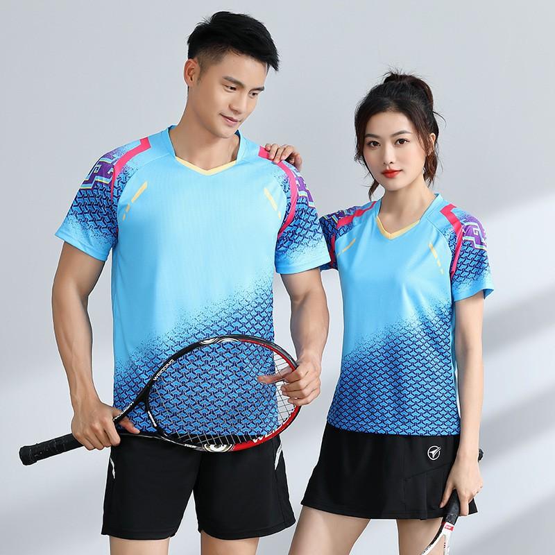 Unisex Badminton Table Tennis Sport Set Quick-Dry Short Sleeve Top Skort/Shorts Training Competition