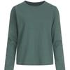 Shop   Women Basic Semi Crop Round Neck Long Sleeve T shirT Dai Wsh 1153 whiTe