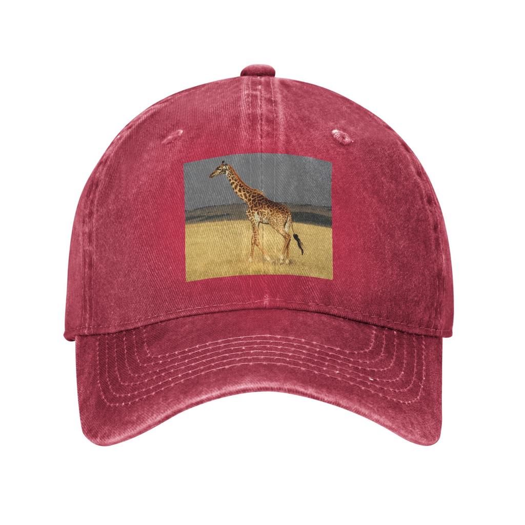 Giraffe Full Body Africa African Animals Washed Denim Cap Casual Baseball Caps Adjustable Hat Summer Unisex Baseball Hats