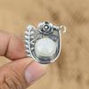 Natural Rainbow Moonstone Promise Flower Adjustable Ring 925 Silver For Girls