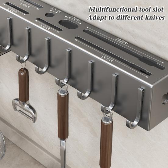 Настенная стойка для хранения режущих инструментов из углеродистой стали, держатель для режущих инструментов с ложкой для палочек для еды