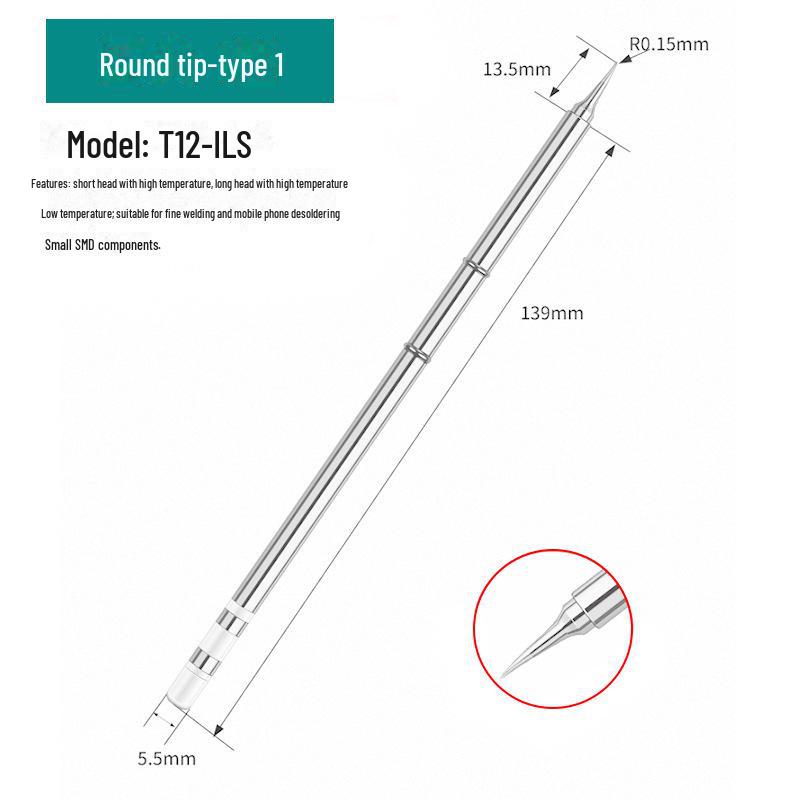 Жало паяльника T12 со встроенным нагревательным сердечником, паяльная станция с белым светом, универсальное лезвие ножа, подкова, специальное заостренное T12-K/B/I